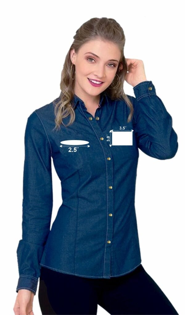 EMB-Camisa para Dama, Gmp ML Mezclilla-Minimo de Orden 6pzs. - Image 2
